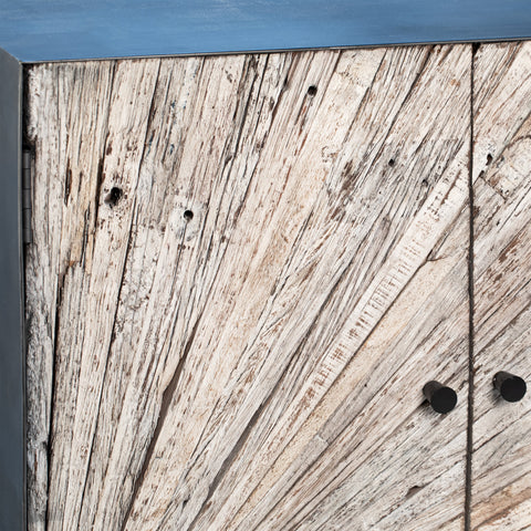 Wilton Gunmetal Iron and Natural Wood Finish Sideboard