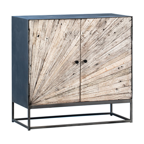 Wilton Gunmetal Iron and Natural Wood Finish Sideboard