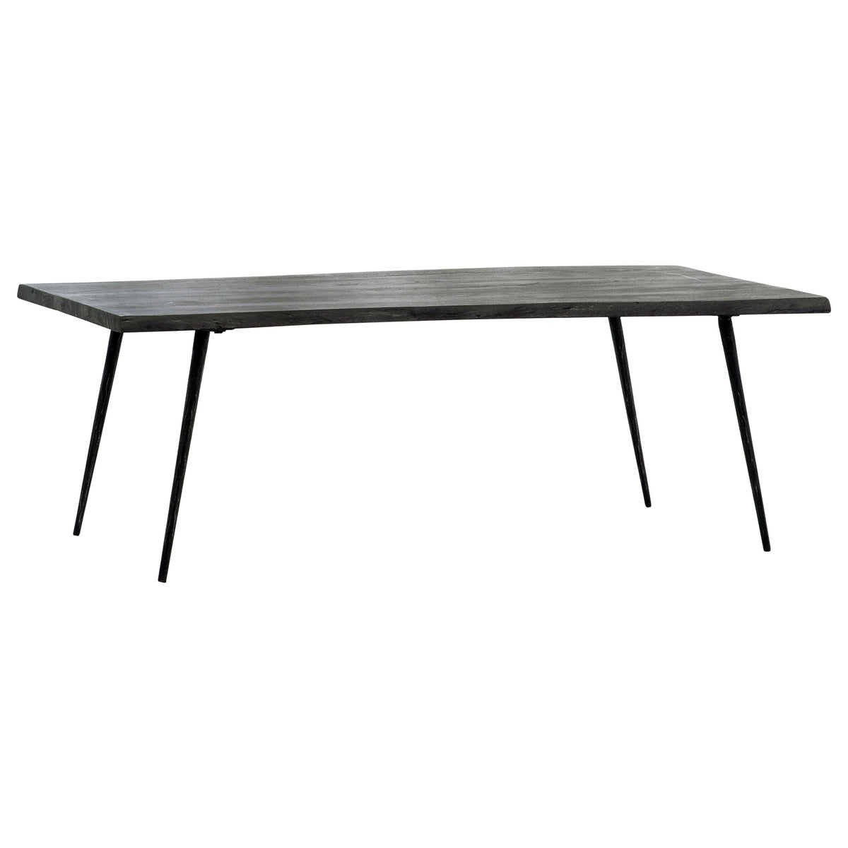 Velez Sandblasted Grey Finish and Antique Black Metal Legs Coffee Table