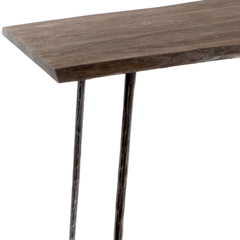 Velez Dark Grey Wash Finish and Antique Black Metal Legs Desk