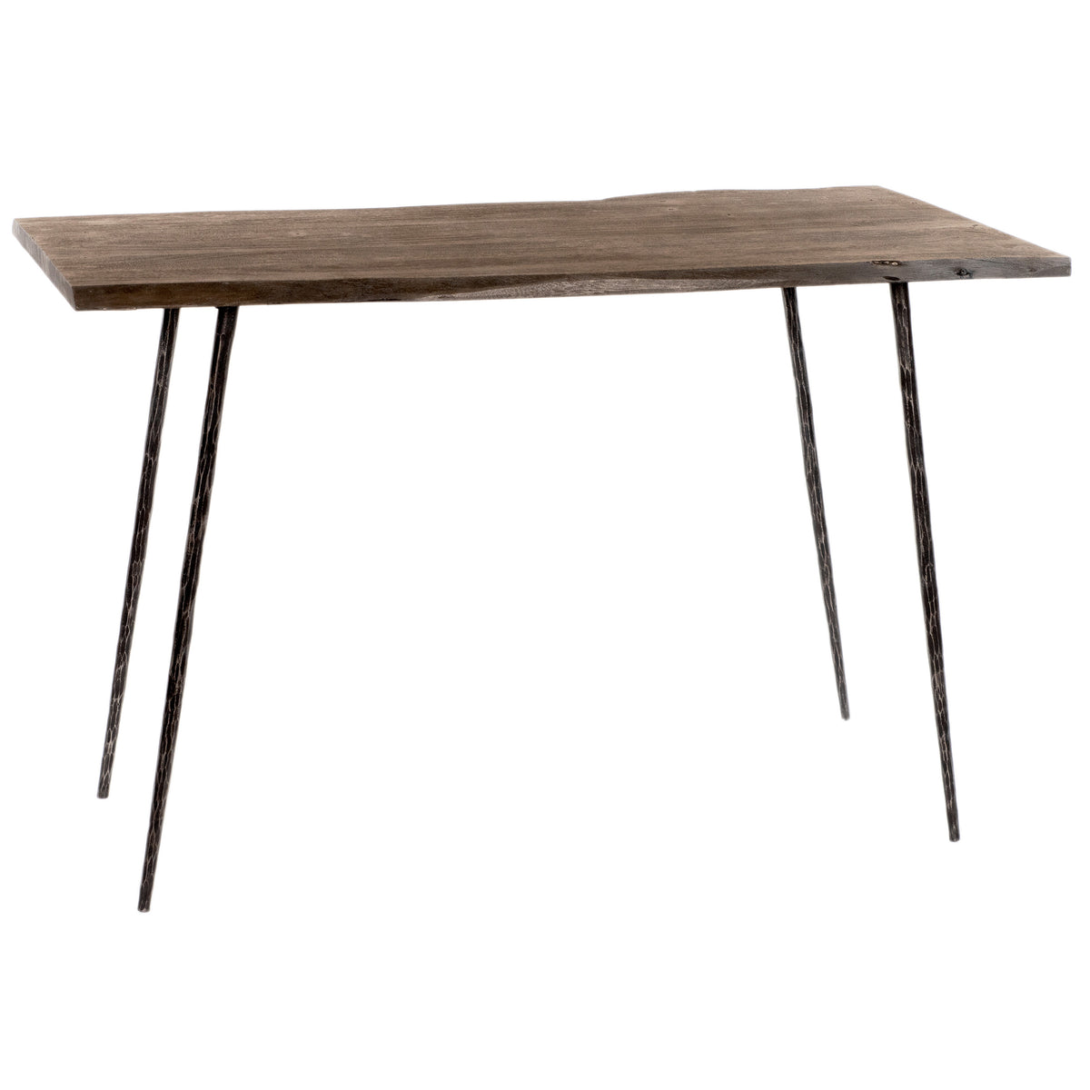Velez Dark Grey Wash Finish and Antique Black Metal Legs Desk