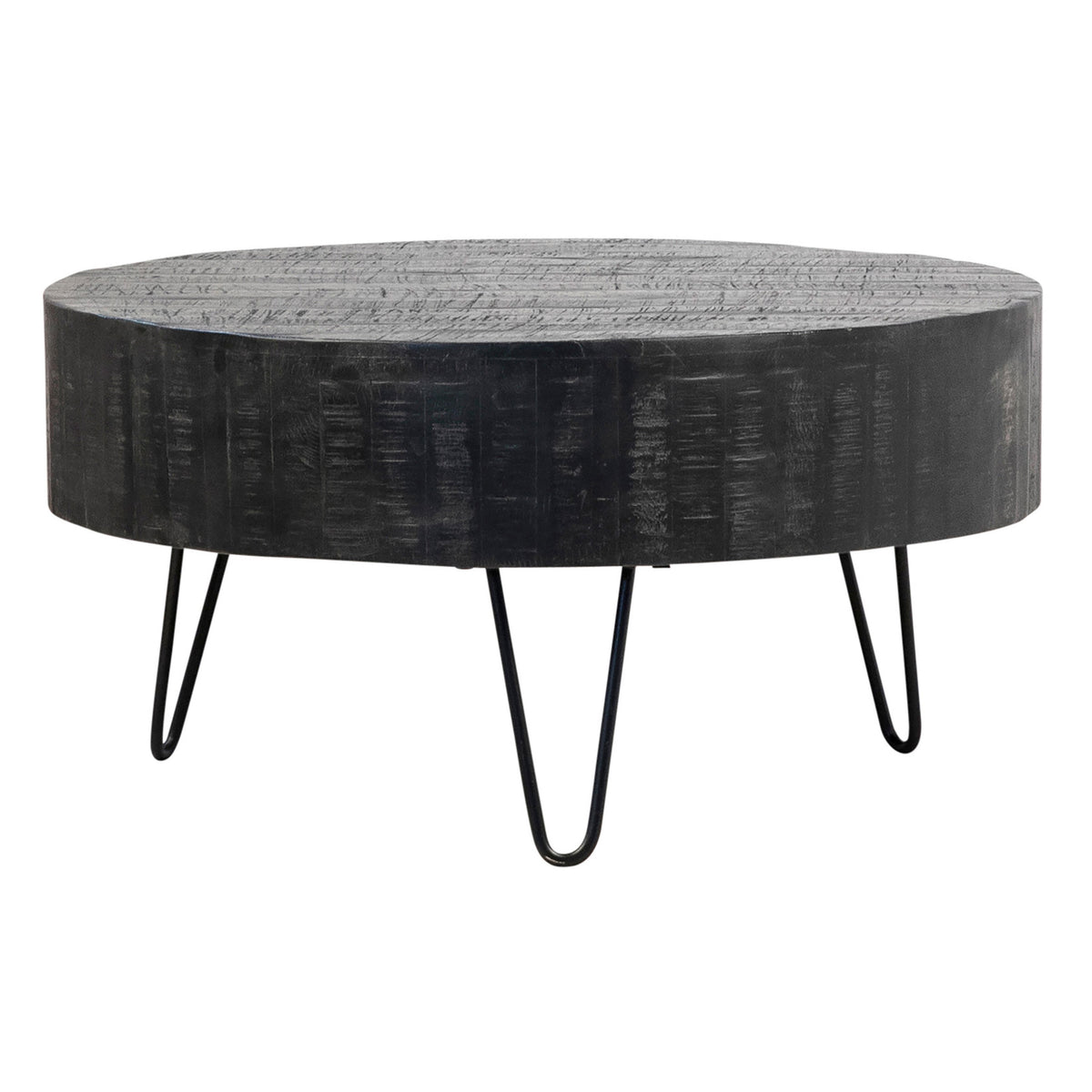 Barocca Black Sealed Wood and Iron Finish Coffee Table