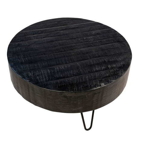 Barocca Black Sealed Wood and Iron Finish Coffee Table
