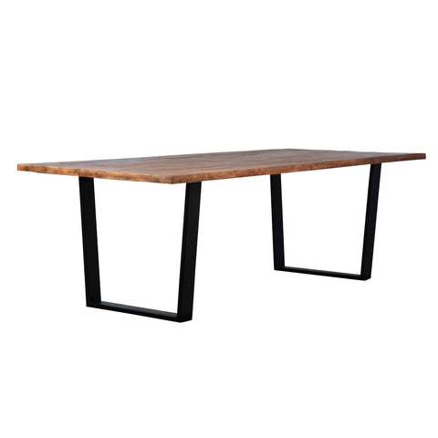 Castro Medium Brown Sealed Top and Black Base Dining Table
