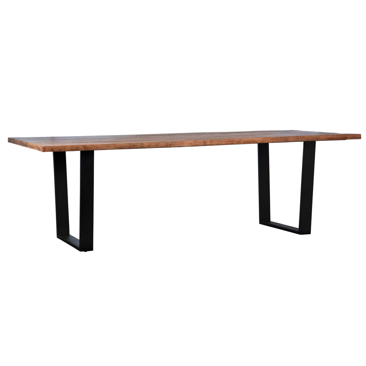 Castro Medium Brown Sealed Top and Black Base Dining Table