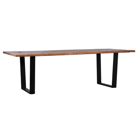Castro Medium Brown Sealed Top and Black Base Dining Table