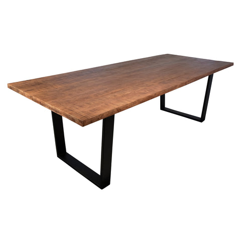 Castro Medium Brown Sealed Top and Black Base Dining Table