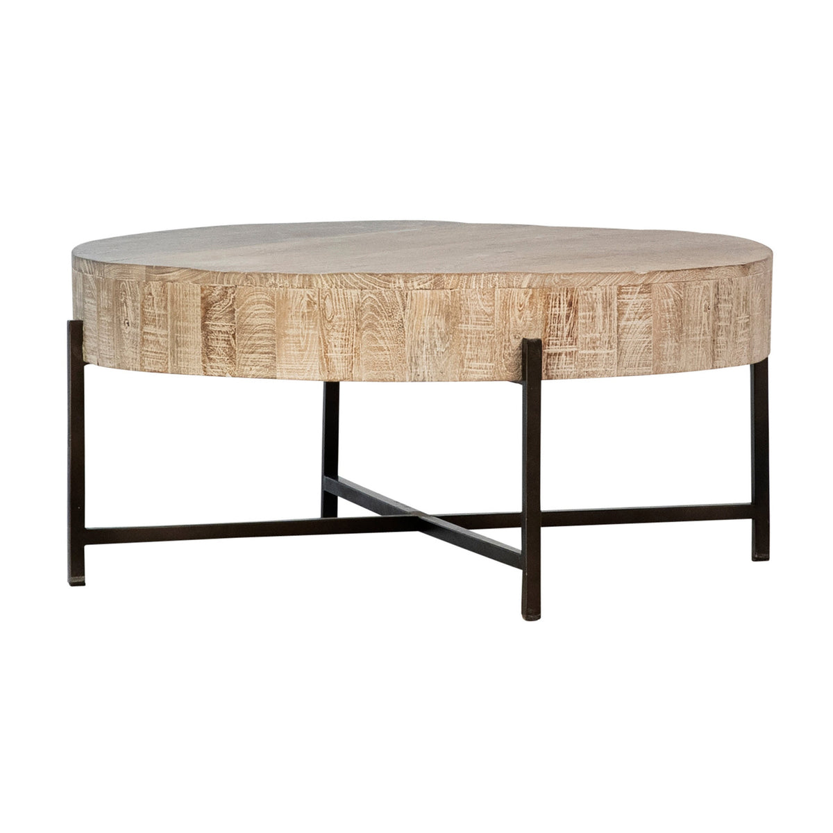 Sison Light Warm Wash Sealed Top and Black Base Coffee Table