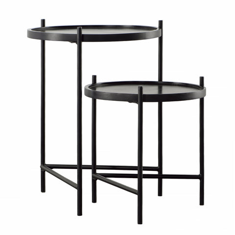 Almonte Black Frame and Black Top Nesting Tables