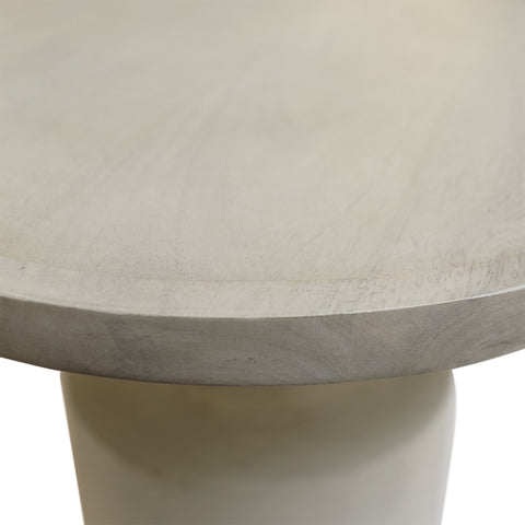 Bea Whitewash Finish Side Table