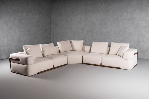 Divani Casa Simone Modern Off White Fabric Sectional Sofa Model VGCS-SF-23083
