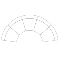 Divani Casa Simpson Contemporary Dark Grey Fabric Curved Modular Sectional Sofa With Throw Pillows 5 Piece Sectional Model VGOD-ZW-23018-GRY-MOD-5-Piece Sectional