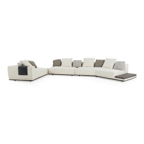 Lamod Siret Modern Ivory Fabric Modular Sectional With Coffee Table Model VGBB-HR-SOFA-IVY