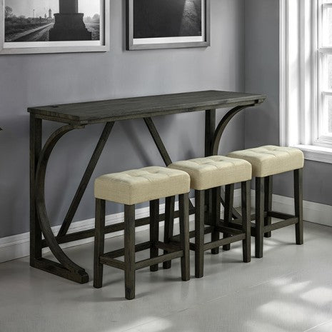 Ptolema 4 Pc. Dining Table Set Model Sl3403Dg-Pt-4Pk By Furniture Of America 