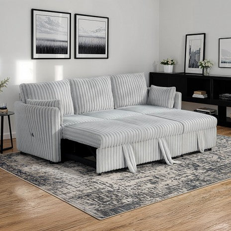 Denholme Sectional W/ Pull Out Model Sl64002Gy-Sf-Pk By Furniture Of America 