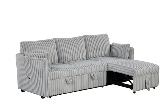Denholme Sectional W/ Pull Out Model Sl64002Gy-Sf-Pk By Furniture Of America 