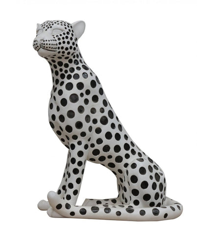 Modrest Snow Leopard White & Black Sculpture Model VGTHCH0225-3