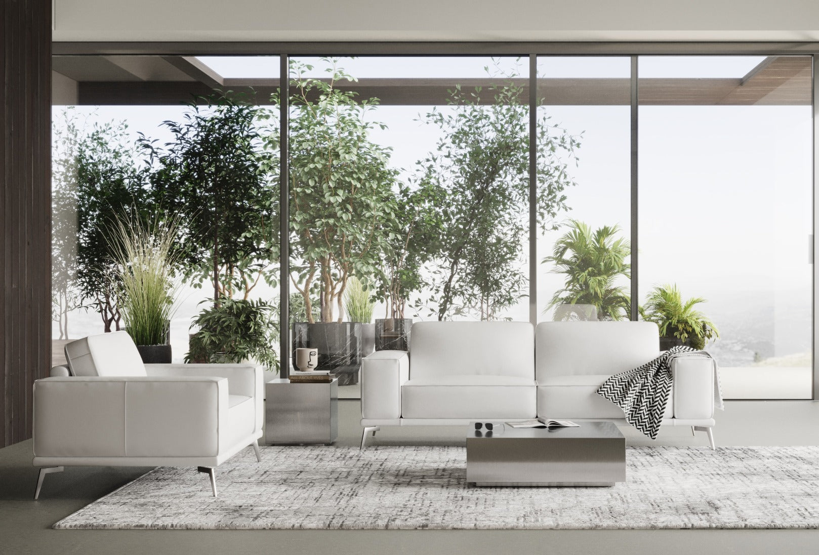 Lamod Italia Soho Contemporary Italian White Leather Sofa Model VGCCSOHO-WHT-S