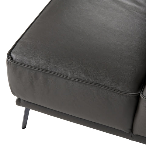 Lamod Italia Soho Italian Left Facing Grey Nirvana Fume Leather Sectional Sofa Model VGDTSOHO-LAF-GRY-SECT-SOFA