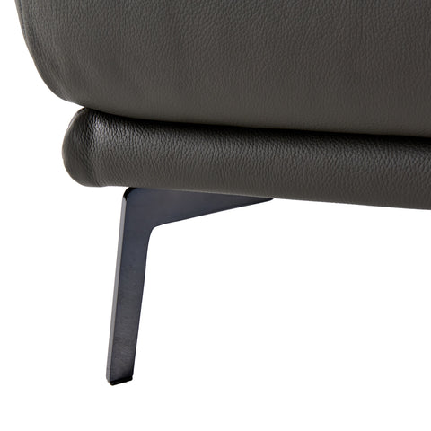 Lamod Italia Soho Italian Left Facing Grey Nirvana Fume Leather Sectional Sofa Model VGDTSOHO-LAF-GRY-SECT-SOFA