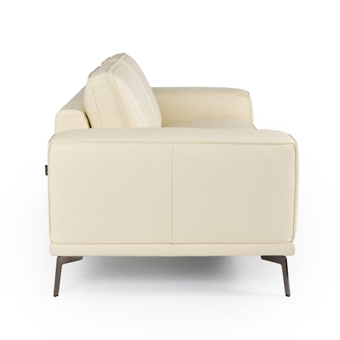 Lamod Italia Soho Italian Ivory Leather Sofa Model VGDTSOHO-SF-IVORY-S