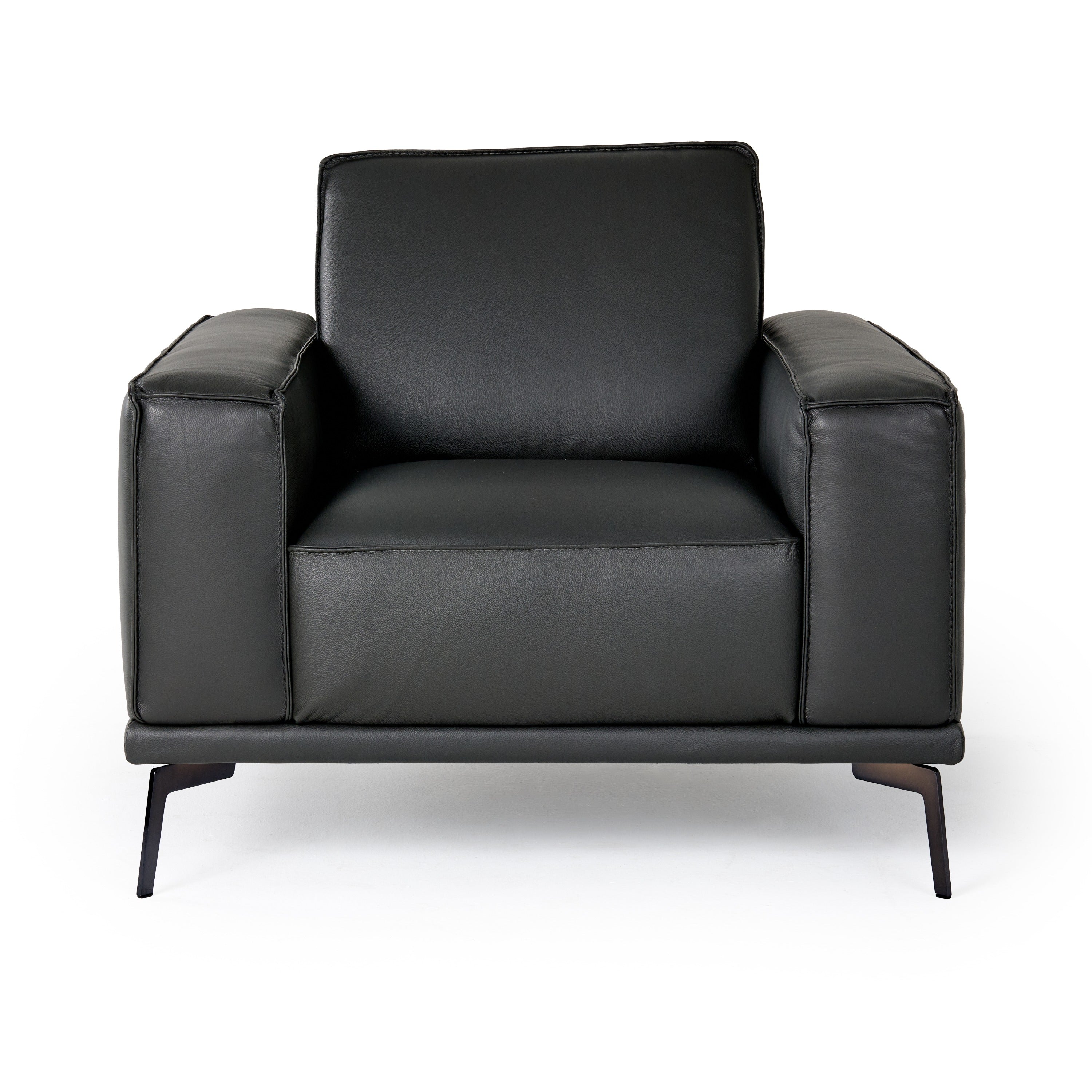 Lamod Italia Soho Italian Grey Leather Armchair Model VGDTSOHO-GREY-CHR