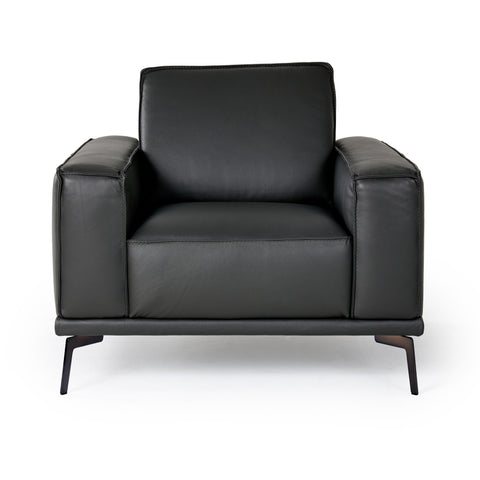 Lamod Italia Soho Italian Grey Leather Armchair Model VGDTSOHO-GREY-CHR