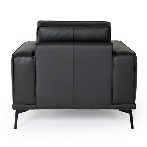 Lamod Italia Soho Italian Grey Leather Armchair Model VGDTSOHO-GREY-CHR