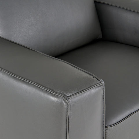 Lamod Italia Soho Italian Grey Leather Armchair Model VGDTSOHO-GREY-CHR