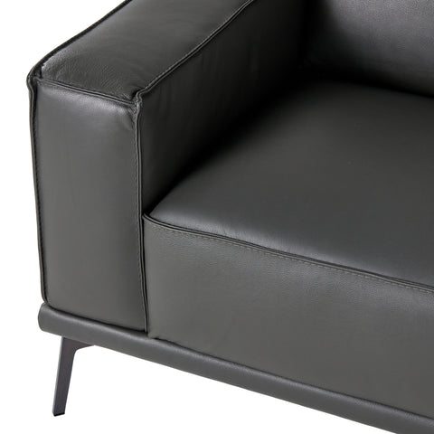Lamod Italia Soho Italian Grey Leather Armchair Model VGDTSOHO-GREY-CHR