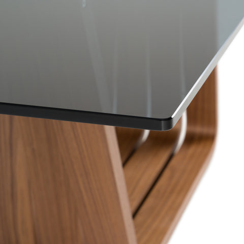 Modrest Solvang Contemporary Grey Glass & Walnut Rectangular Dining Table Model VGBB-MI1312