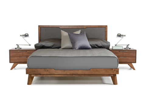 Nova Domus Soria Mid Century Grey & Walnut Bed Model VGMABR-32-BED