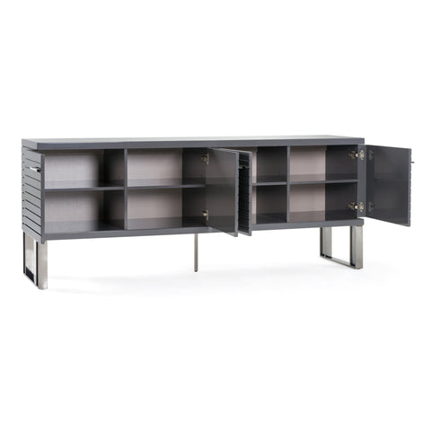 Modrest Splendor Grey High Gloss Slatted Buffet Model VGVCG20256-GRY-BUF