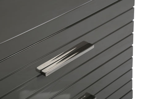 Modrest Splendor Grey High Gloss Slatted Nightstand Model VGVCN20256-GRY-NS