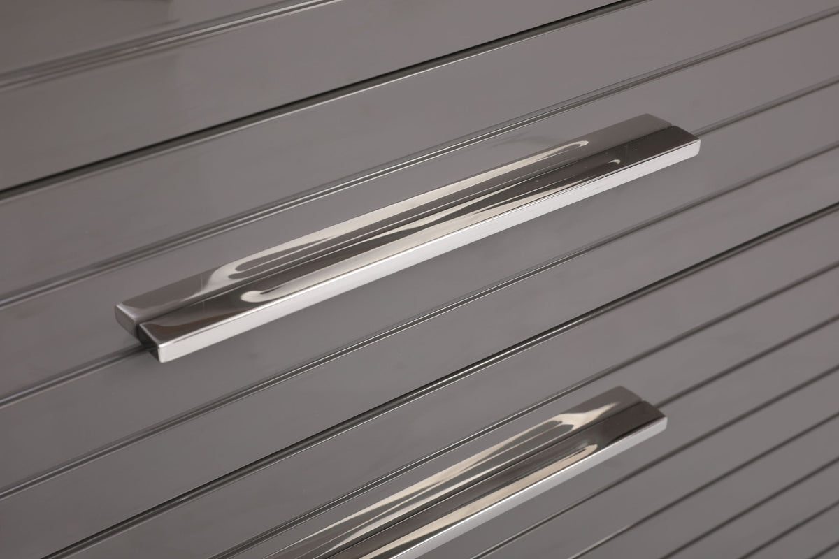 Modrest Splendor Grey High Gloss Slatted Chest Model VGVCJ20256-6H-GRY-CHEST