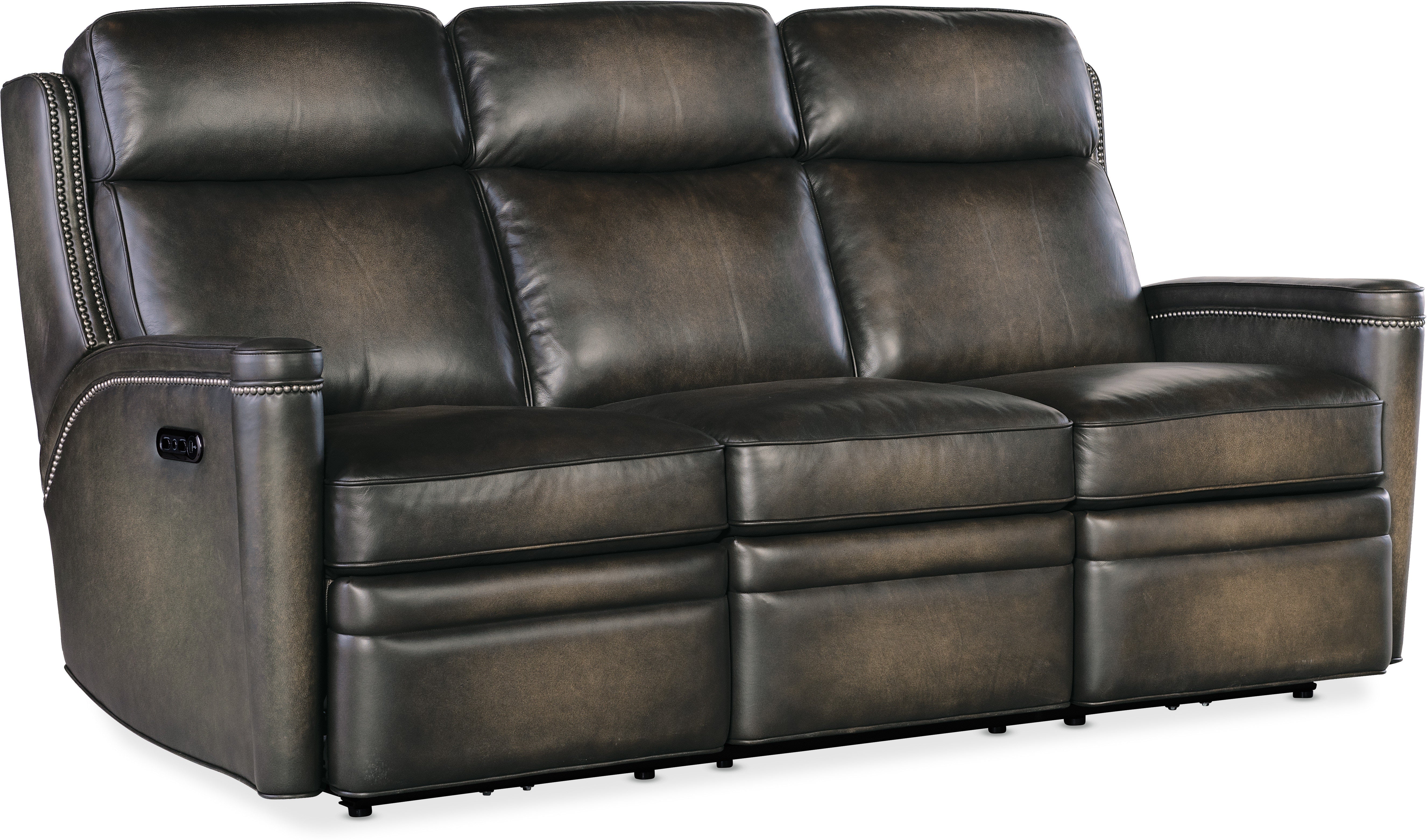 Hooker Furniture Living Room Hamilton Power Sofa w/Power Headrest