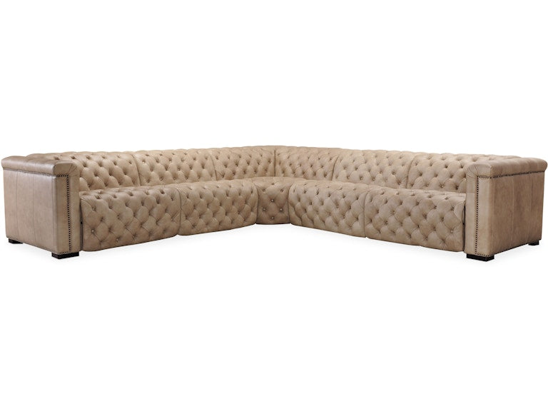 Hooker Furniture Living Room Savion Grandier 5-Piece Power HR Sectional w/2 Power Recline