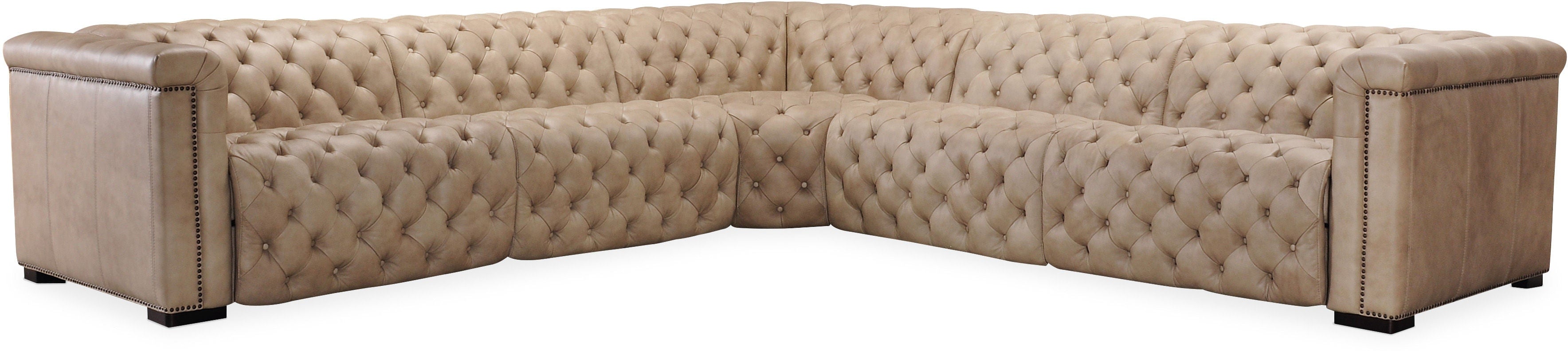 Hooker Furniture Living Room Savion Grandier 5-Piece Power HR Sectional w/2 Power Recline