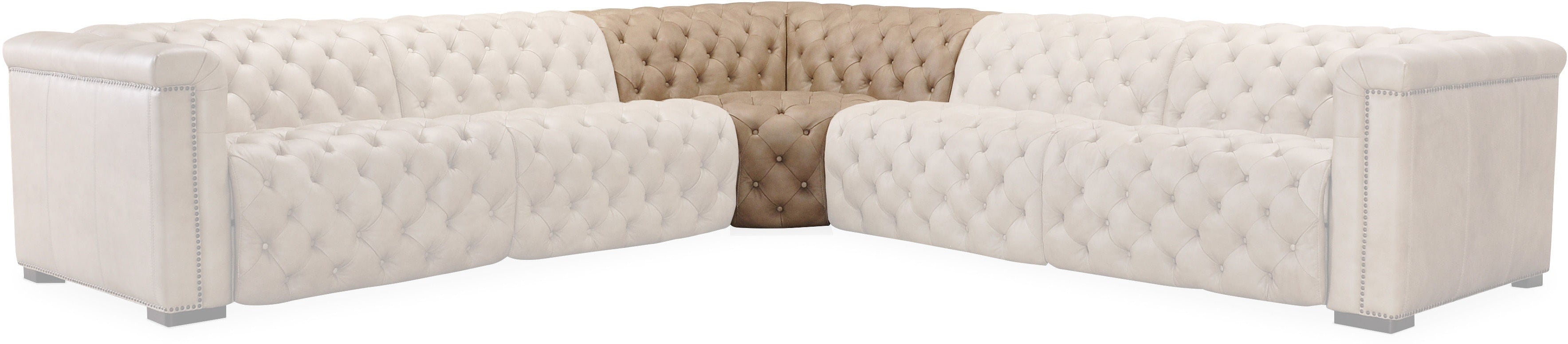 Hooker Furniture Living Room Savion Grandier 5-Piece Power HR Sectional w/2 Power Recline