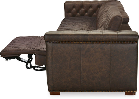 Hooker Furniture Living Room Savion Deux 3 Seat Sofa with Two Power Recliners and Three Power Headrests