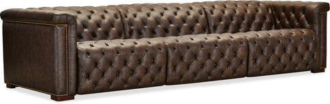 Hooker Furniture Living Room Savion Deux 3 Seat Sofa with Two Power Recliners and Three Power Headrests