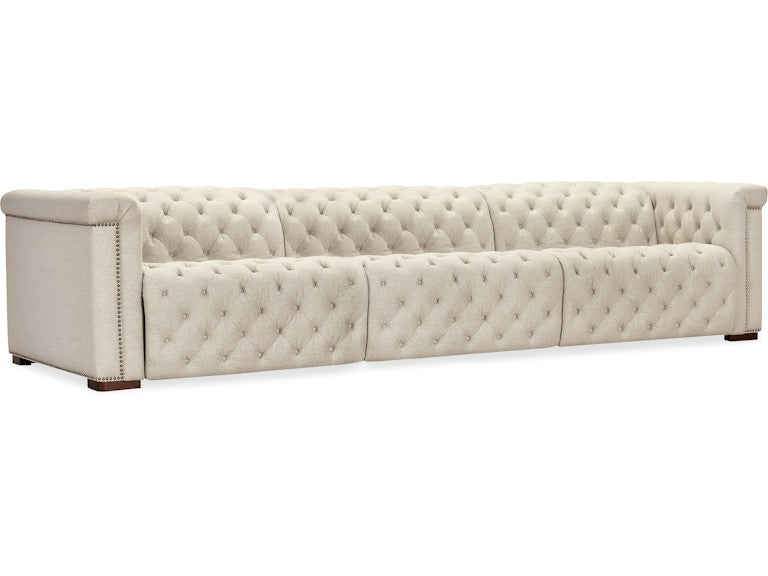 Hooker Furniture Living Room Savion Deux 3 Seat Sofa with Two Power Recliners and Three Power Headrests