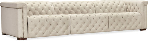 Hooker Furniture Living Room Savion Deux 3 Seat Sofa with Two Power Recliners and Three Power Headrests