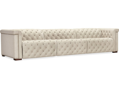 Hooker Furniture Living Room Savion Deux 3 Seat Sofa with Two Power Recliners and Three Power Headrests