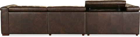 Hooker Furniture Living Room Savion Deux 5 Seat Sectional with Four Power Recliners and Six Power Headrests