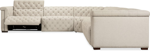 Hooker Furniture Living Room Savion Deux 5 Seat Sectional with Four Power Recliners and Six Power Headrests