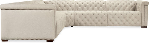 Hooker Furniture Living Room Savion Deux 5 Seat Sectional with Four Power Recliners and Six Power Headrests