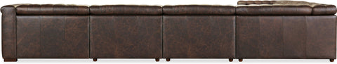 Hooker Furniture Living Room Savion Deux 6 Seat Sectional with Four Power Recliners and Seven Power Headrests