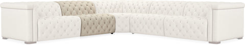 Hooker Furniture Living Room Savion Deux 6 Seat Sectional with Four Power Recliners and Seven Power Headrests