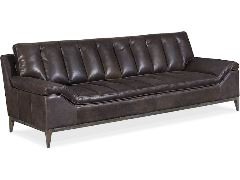 Hooker Furniture Living Room Kandor Leather Stationary Sofa